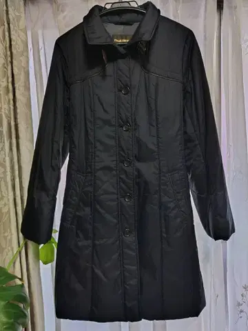 폴 스튜어트 블랙 롱 코트 허리 벨트 포함