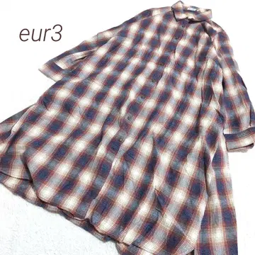 eur3 에울큐브 13 빅 체크 원피스 오버
