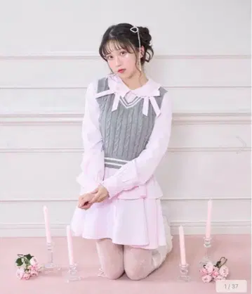 허니시나몬 베스트 세트 셔츠 원피스