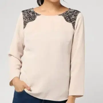 블라우스 아나이 ANAYI 레이스 풀오버 더블 크로스