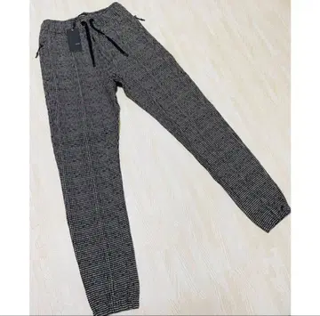 체크 무늬 조거 팬츠
