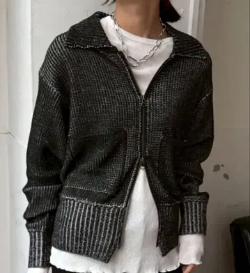 지퍼 달린 니트 재킷 새상품