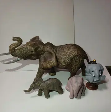 코끼리 피규어 4체 세트 슐라이히 가챠