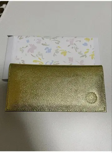 천연 가죽 황궁 지갑 미사용 골드