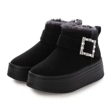 플러스 다이애나 23.5 [경량] 통굽 에코 퍼 부츠 블랙 새상품