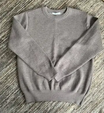 SLOANE 12G 천축 더블 페이스 세트인 슬리브 크루넥 니트 모카