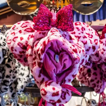 핑크 팬캡 레오파드 디즈니 레오파드 무늬