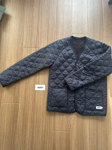 ARMEN 퀼팅 2 플리스 V넥 리버서블 자켓 L