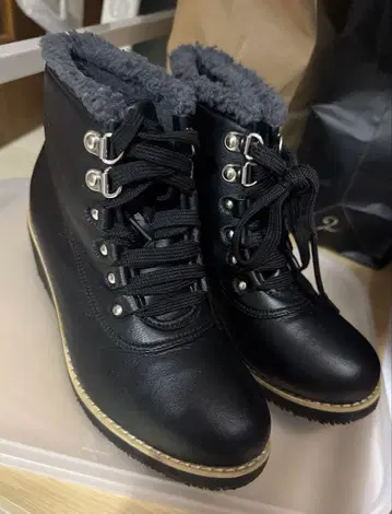 BENEBIS 천연 가죽 부츠 블랙