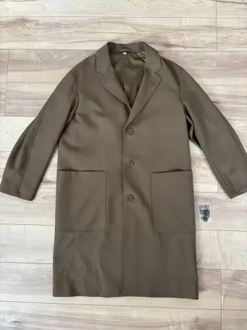 [ 새상품급 ] UNIQLO U 울 블렌드 체스터 코트 S 카키 브라운