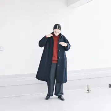 CLASKA DO 롱 울 코트 Dark Navy 사이즈 38