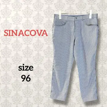 시나코바 [92] 스트레치 스트라이프 팬츠 일본제 빅 마린 스타일 자수