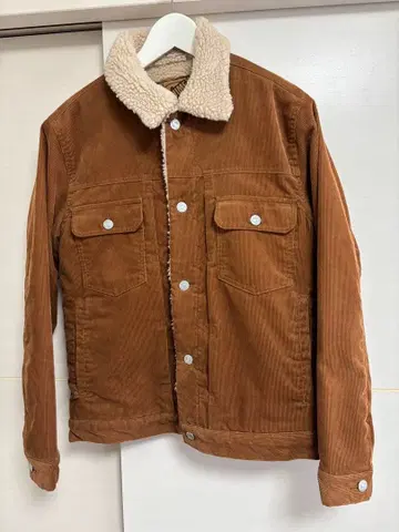 DENIME 보아 카라 부착 브라운 자켓 L