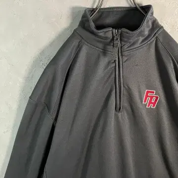 자수 로고 하프 지퍼 버저 슬리브 로고 속기모 그레이 XL IW2