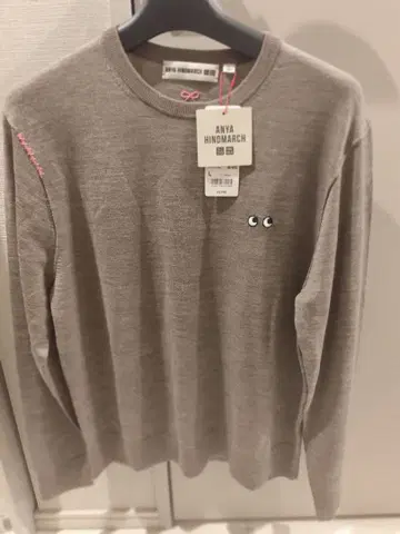 택 포함 ANNA HINDMARCH 그레이 긴팔 니트 L