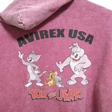 톰과 제리 x 아비렉스 후디 후드티 핑크 퍼플