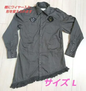 남성용 비대칭 롱 긴팔 셔츠 사이즈 L