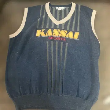 90s KANSAI SPORTS 네이비 니트 베스트 LL