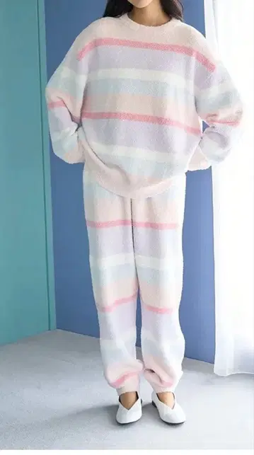 베비모코 컬러풀 보더 풀오버 & 베비모코 컬러풀 롱 팬츠