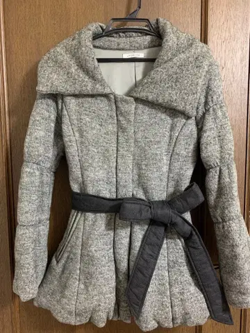 트위드 그레이 코트 2way