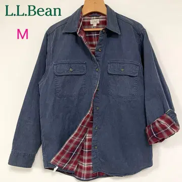 L.L.BEAN 트윌 셔츠 허리케인 셔츠 네이비 플란넬 체크
