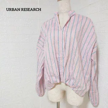 0054 [ 어반 리서치 ] 블라우스 루즈핏 스트라이프 긴팔 V넥 F