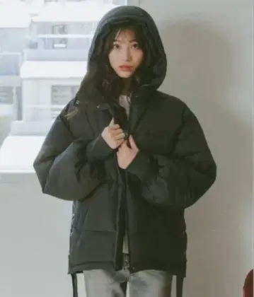 [ 보온 경량 ] 에어 써멀 후드 블루종