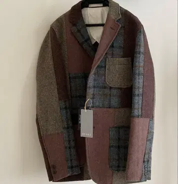 [ 미사용 ] 빔즈 해리스 트위드 패치워크 자켓