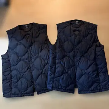 UNIQLO 웨이브 퀼트 베스트 2개 블랙 네이비