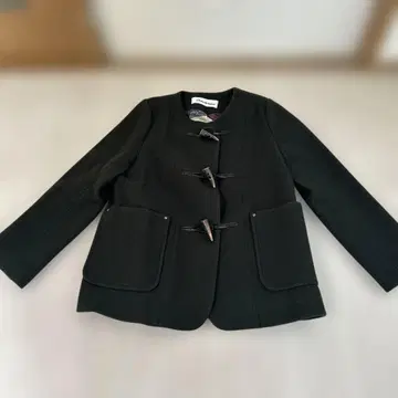 울 혼방 더플 코트 블랙