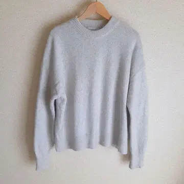 ADAM ET ROPE 폭스 울 믹스 풀오버 니트 라이트 그레이