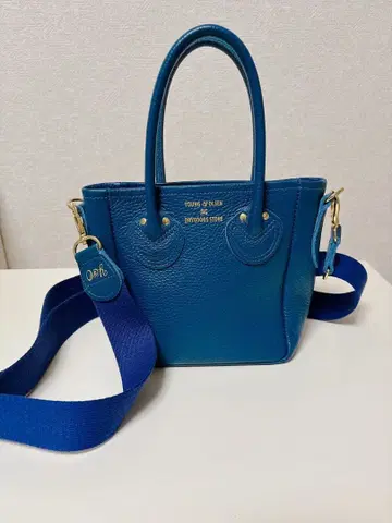 영앤올슨 가죽 숄더 토트 백 XS 블루