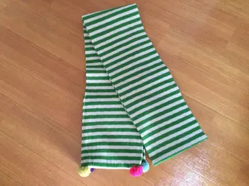 JoGordon 조고든 보더 머플러 울 그린 x 아이보리