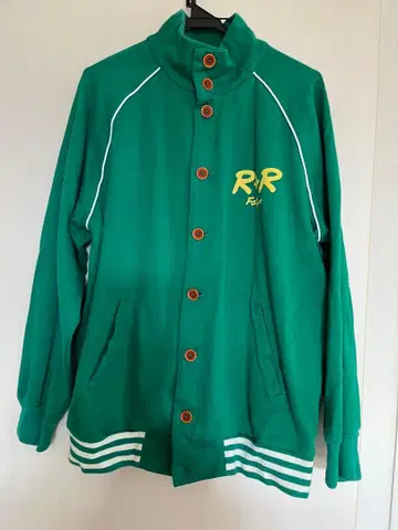 FAT 바시티 자켓 스타일 자켓 그린 자수 로고 빅 사이즈