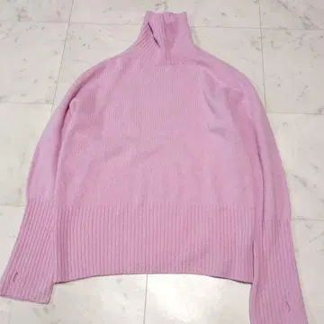 INDIVI 인디비 하이넥 니트 스웨터 핑거홀 38