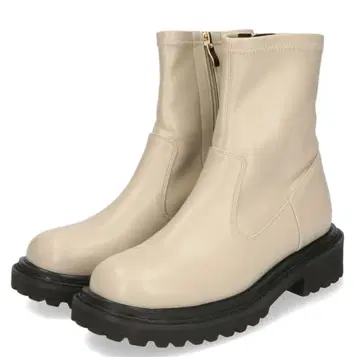 탱크 밑창 스트레치 부츠 베이지