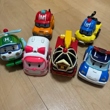 로보카 폴리 변형 6체 세트 폴리, 로이, 앰버, 헬리, 배기, 마크