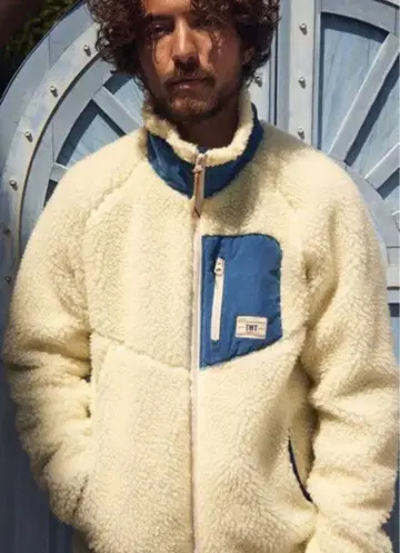 TMT 보아 플리스 자켓 크림 x 파랑