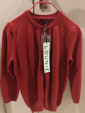 택 포함 LOUNIE 레드 가디건 긴팔