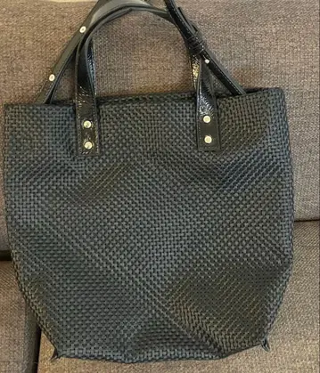 블랙 뜨개질 디자인 숄더백