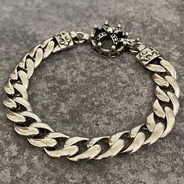 실버 925 팔찌 킹 왕관 크라운 키헤이 체인 빈티지