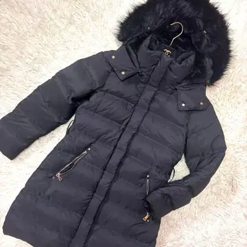 [최신 모델] 자라 다운 코트 골드 버튼 A라인 방한 블랙