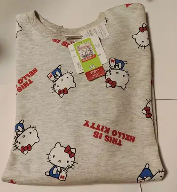 산리오 시마무라 헬로키티 트레이닝복 4L 그레이 빅사이즈 맨투맨