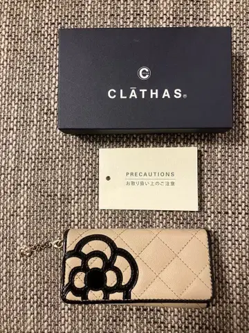 CLATHAS 키케이스 베이지 꽃 모티브 박스 포함