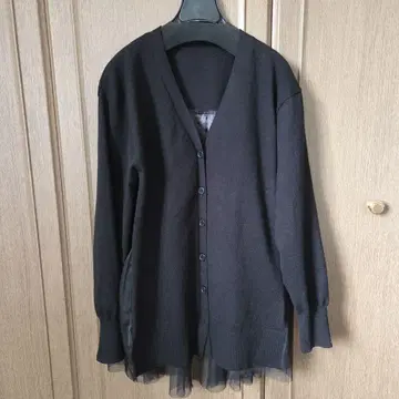 블랙 가디건 튤 장식