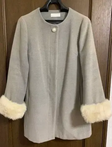 노카라 코트 그레이 퍼 2way