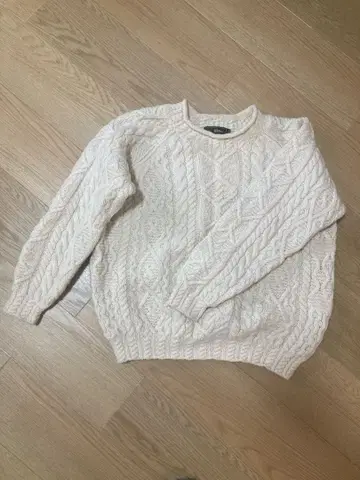 gim 아이보리 케이블 니트 스웨터 M