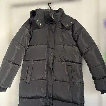 블랙 롱 다운 자켓