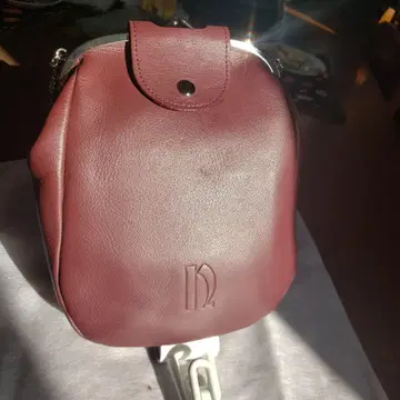 나카자와 가방 가마구치 금 장식 소가죽 미니백 숄더백