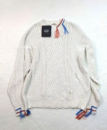 미사용 SEVESKIG 세브시그 풀오버 케이블 니트 L